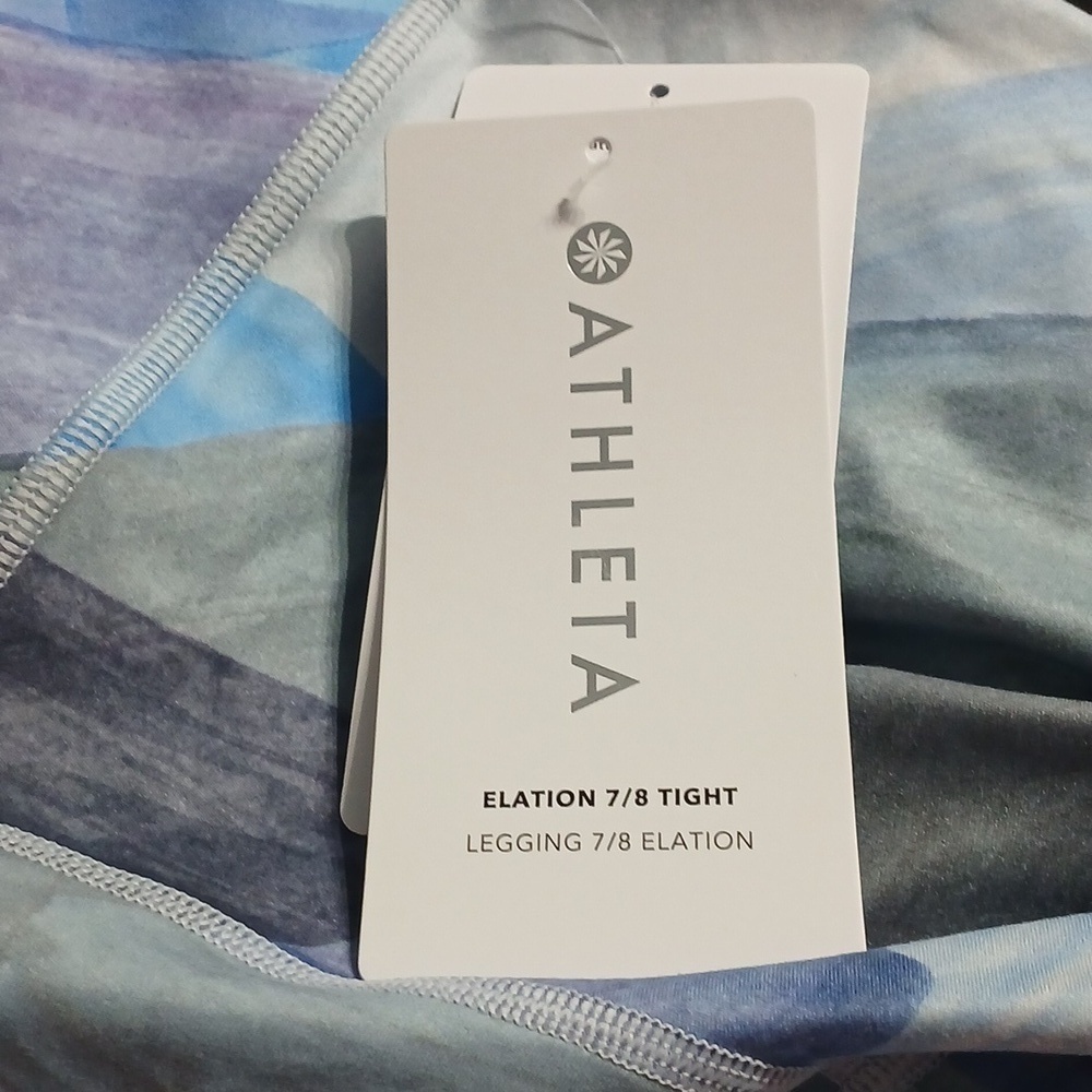 Athleta Blue Swirling Pattern Leggings, XS , new with tags - Picture 4 of 7